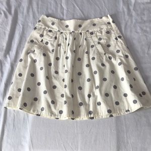 J. Crew Black and White Polka Dot Skirt.